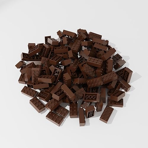 Miniatura 2 de Bloque de ladrillos clásico a granel de 2 x 4, 300 piezas de ladrillo marrón ladrillo, compatible con piezas y piezas Lego 3001, juego creativo -