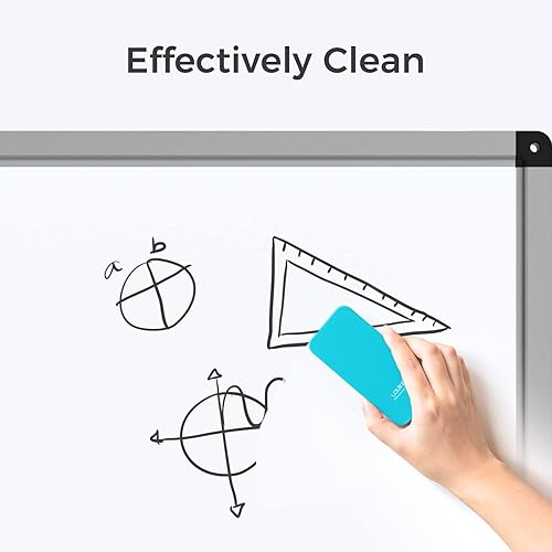 Miniatura 2 de loukin Paquete de 2 borradores magnéticos de borrado en seco, borrador de pizarra blanca, removedor de pizarra de vidrio, 2 limpiadores de pizarra