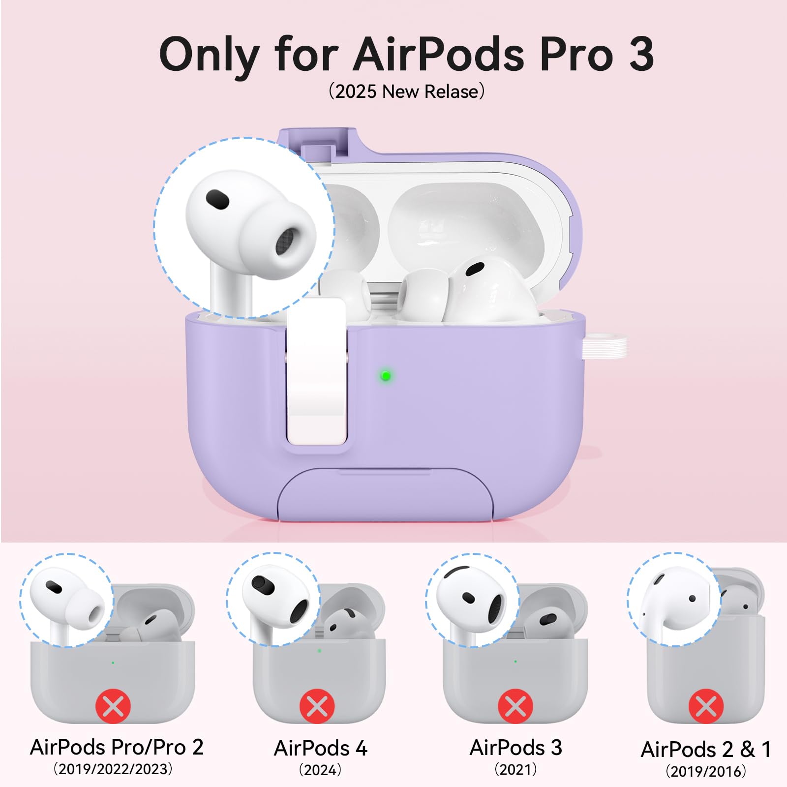 Amazon.com: Ensfomte for AirPods Pro 3 Case (2025) with Lock