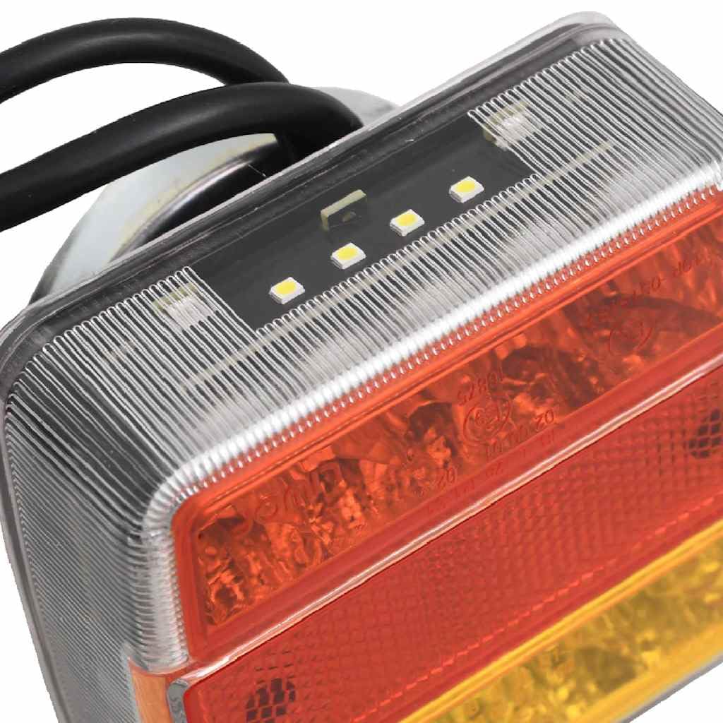 Zestaw 2 lamp tylnych LED z magnesem, oświetlenie przyczepy 12 V, kabel 9 m, wtyczka 7-biegunowa i adapter 7 do 13
