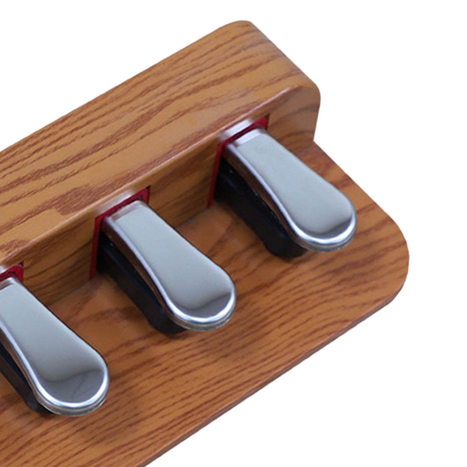 Sustain Pedal Anti-Rutsch-Dreifach-Pedal für Keyboard, E-Piano, Performance, Braun, 30 x 7,5 x 17 cm