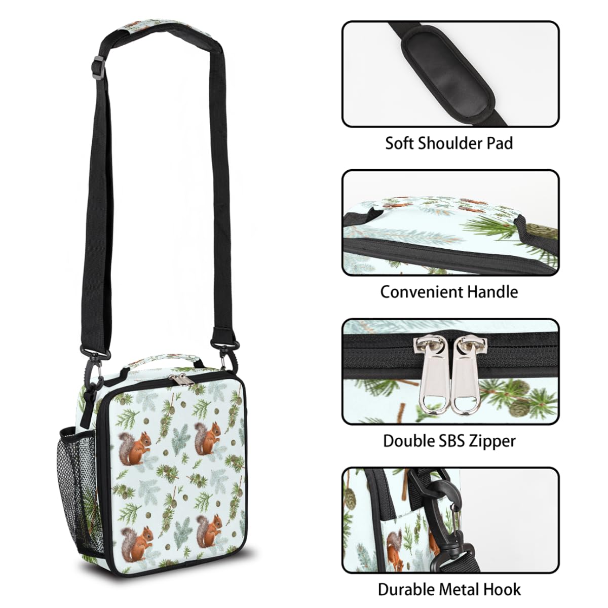 Tiger - Borsa termica termica termica per il pranzo, per donne e ragazze, borsa per il pranzo, ideale per picnic, scuola, ufficio, all'aperto