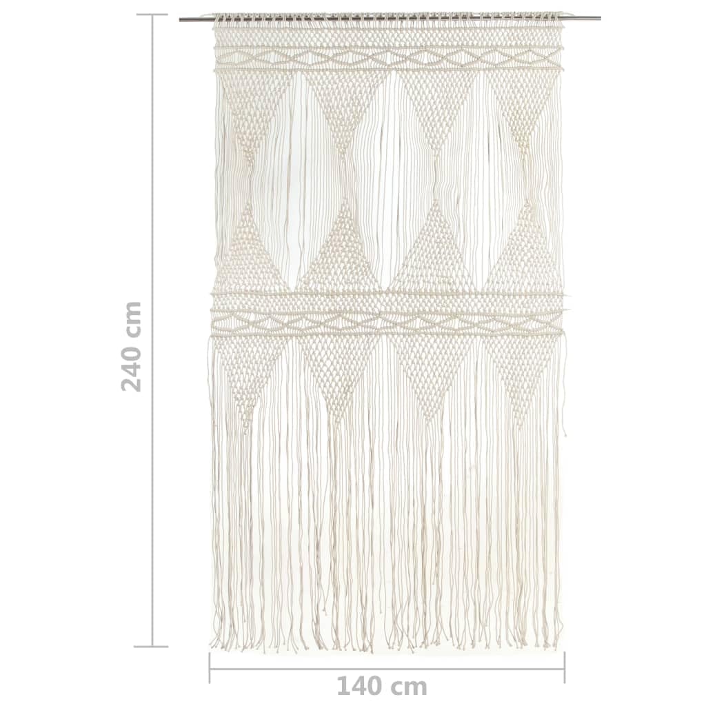 Rideau en macramé - 140 x 240 cm - En coton - Pour porte, porte de balcon, fenêtre - Séparateur de pièce - Décoration de vitrine - Polyvalent