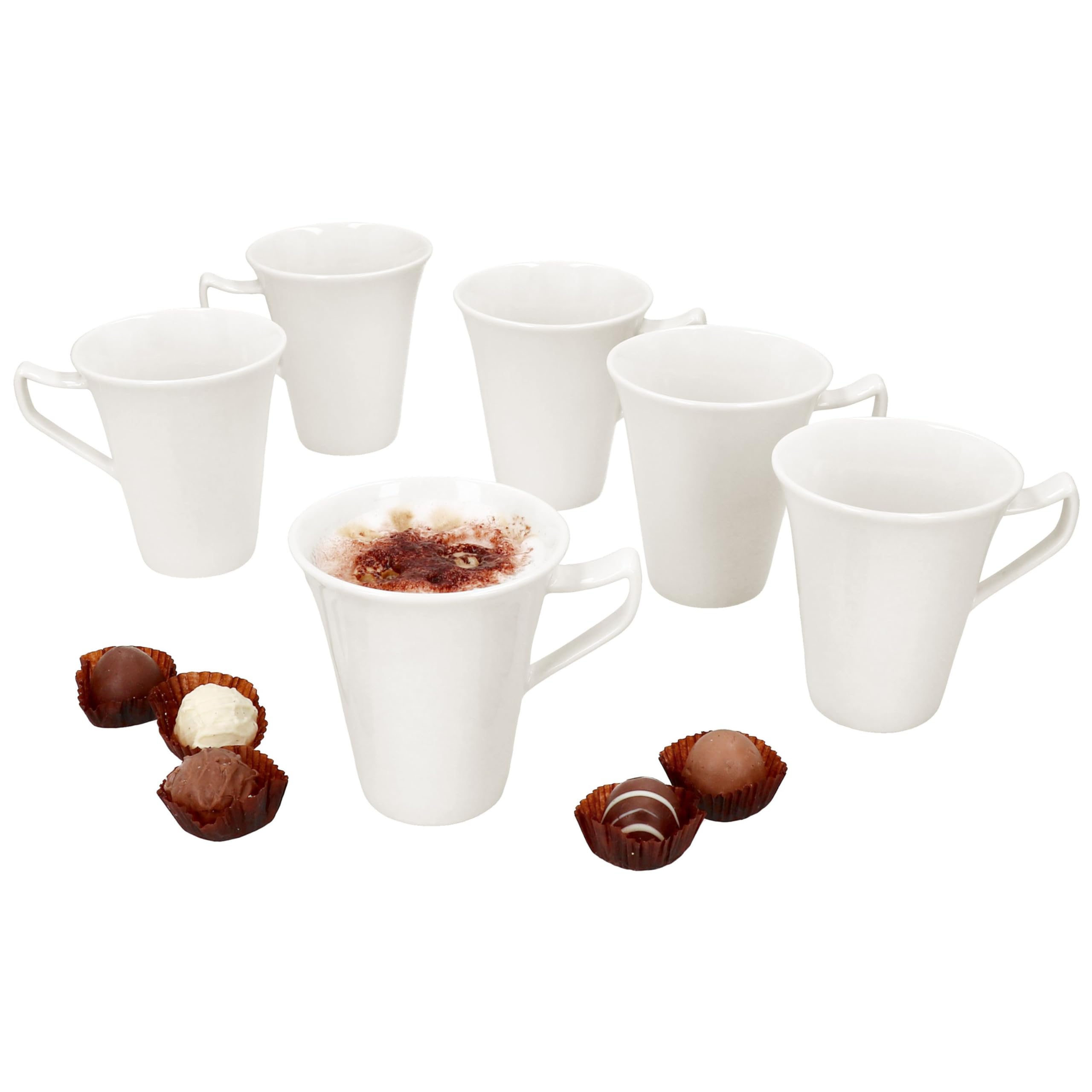 MamboCat Alois 6er Set Kaffeebecher – 350 Ml Porzellan Mit Hirsch-Dekor, Landhausstil, Spülmaschinenfest