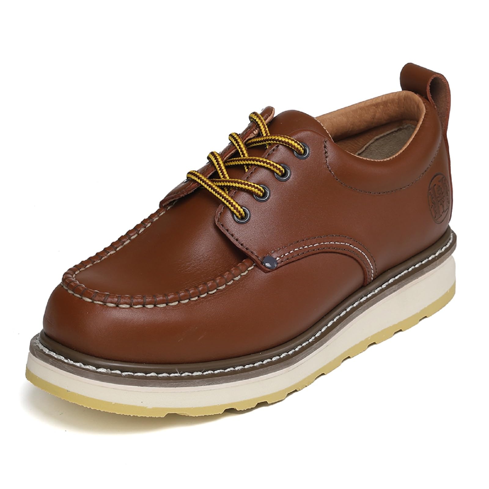 WORKPOINT Men's 4" Oxford Work Boot - Leather, Soft Toe, Slip-Resistant, Breathable