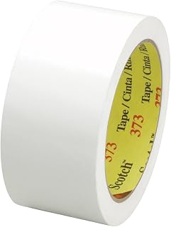Scotch(R) Box Sealing Tape 373 White, 72 mm x 50 m, 6 per Inner 24 per case Bulk (Pack of 24)