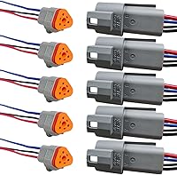Vista 9 de Conector eléctrico impermeable de 2 pines Deutsch para automóvil con cable de 17 AWG, arnés de cableado de enchufe macho y hembra automotriz de 2