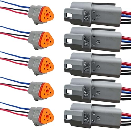 Miniatura 10 de Conector eléctrico impermeable de 2 pines Deutsch para automóvil con cable de 17 AWG, arnés de cableado de enchufe macho y hembra automotriz de 2