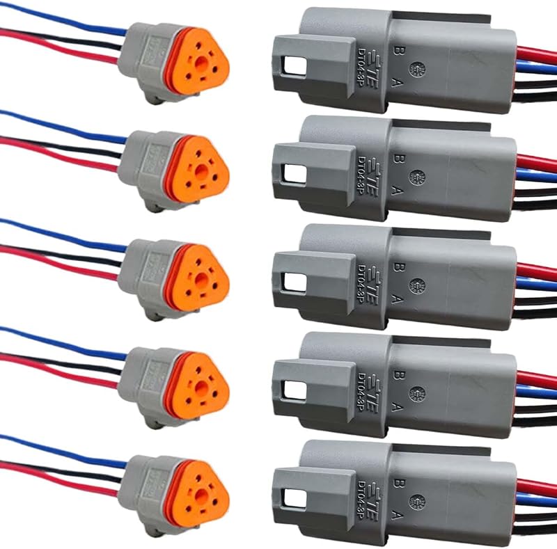 Conector elétrico automotivo KITUREK de 3 pinos, macho e fêmea, à prova d’água – 5 pares