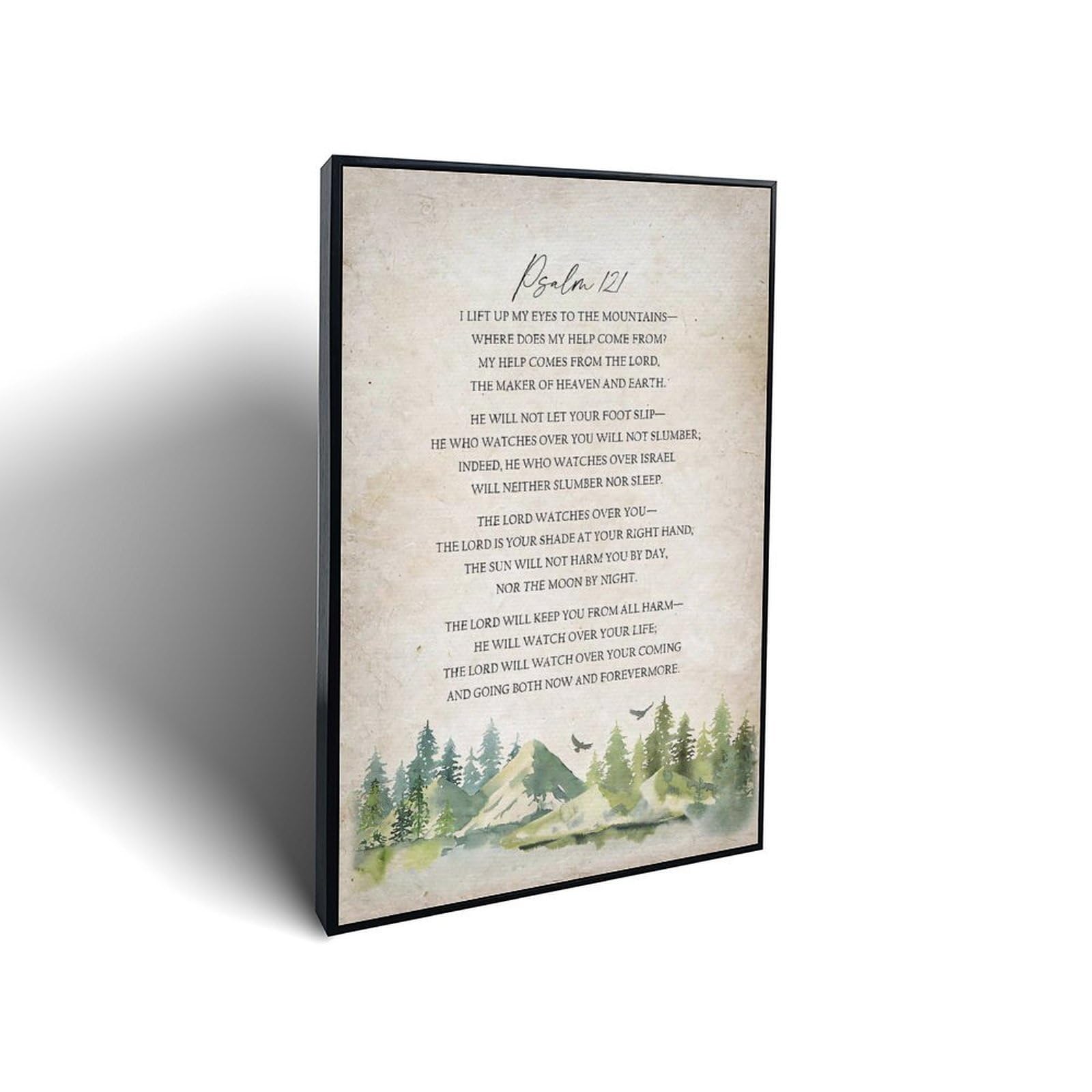 Lvalogy Psalm 121 Bible Verse Wall Art Scripture Framed Canvas Wall Art