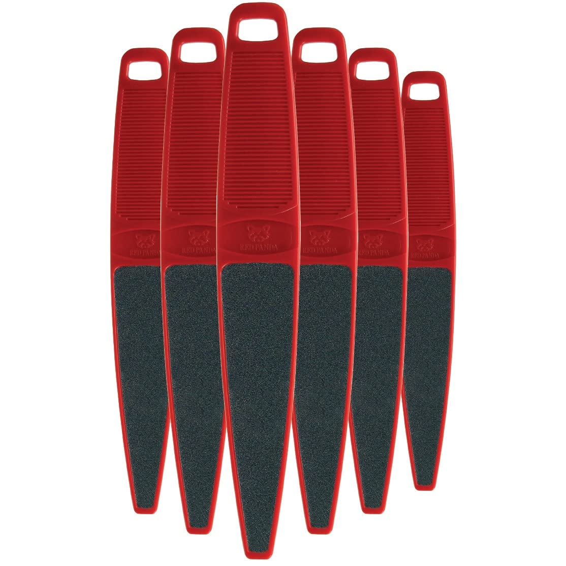 ForPro Professional Collection Red Panda - Lima para pies, grano 60/100, lima de pedicura de doble cara para pies y talones, 10.5 pulgadas de largo (paquete de 6)