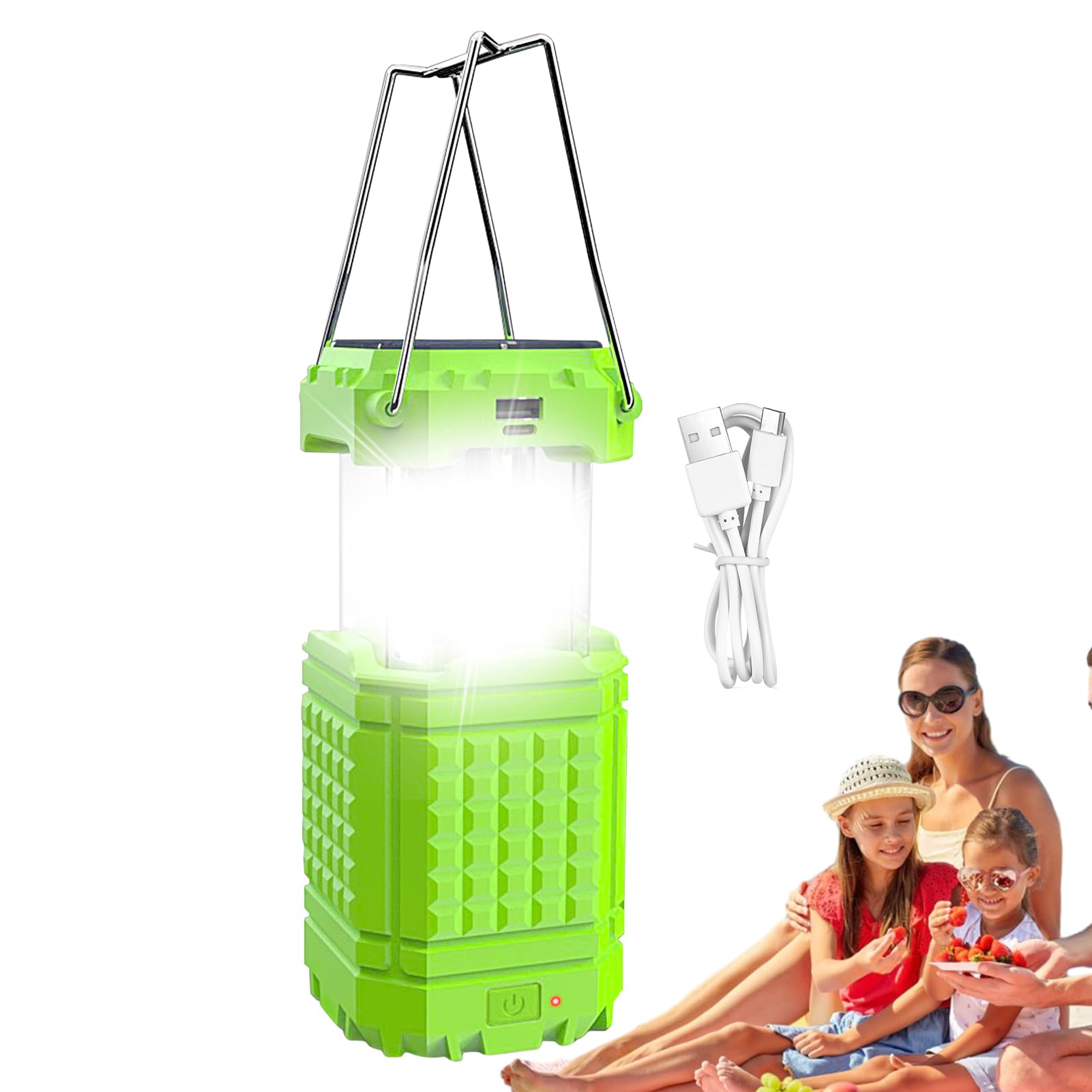 Luce da campeggio USB, torcia impermeabile sospesa | torcia solare con ricarica USB - per riparazioni auto, arrampicata, giardino, cortile, escursionismo,