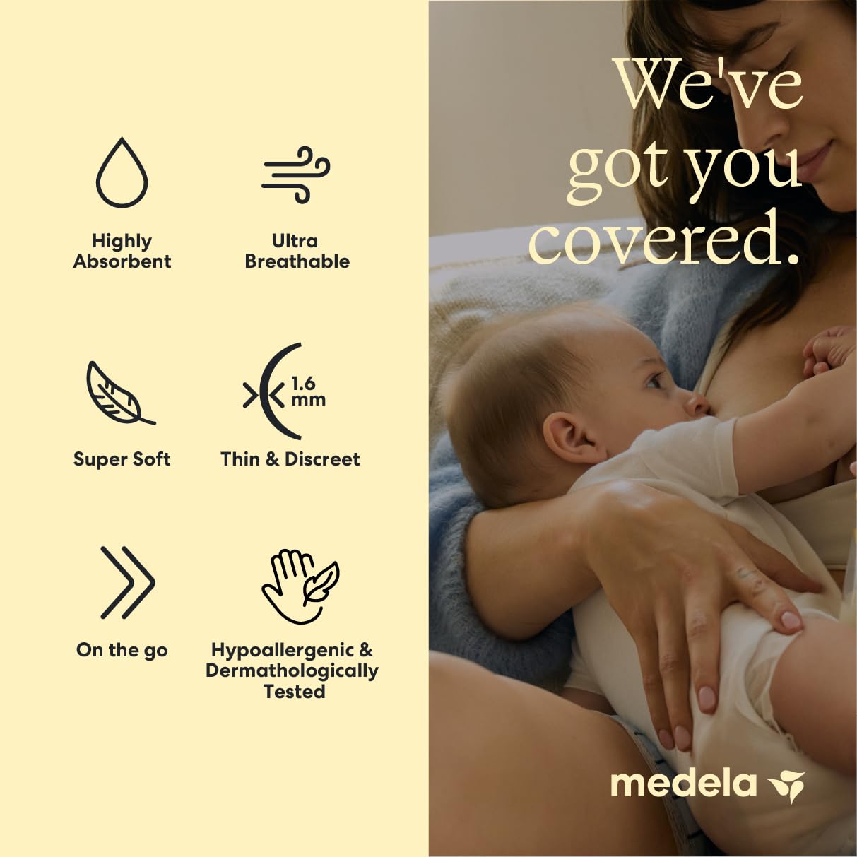 Medela Ultradünne Stilleinlagen, maximale Saugfähigkeit, 200 Karat, einzeln