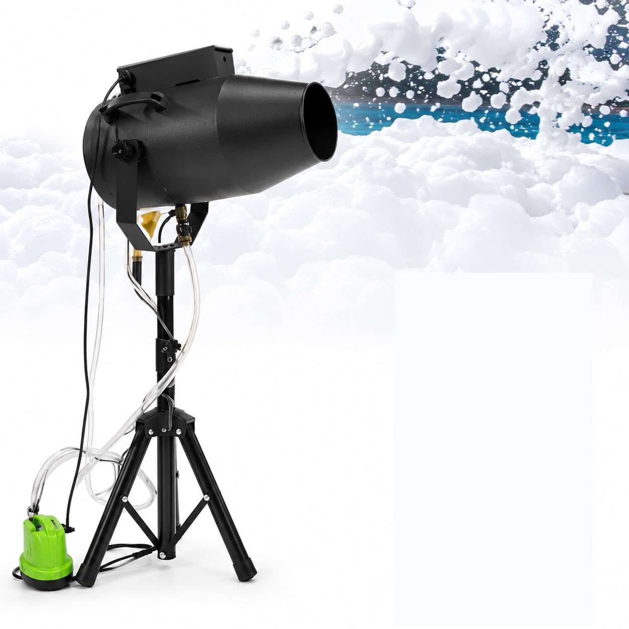 Cannone Schiuma Professionale con Treppiede, Macchina Generatore di Schiuma per Piscina Festa Estate Eventi Matrimonio Compleanno DJ Spettacoli e Intrattenimento Outdoor