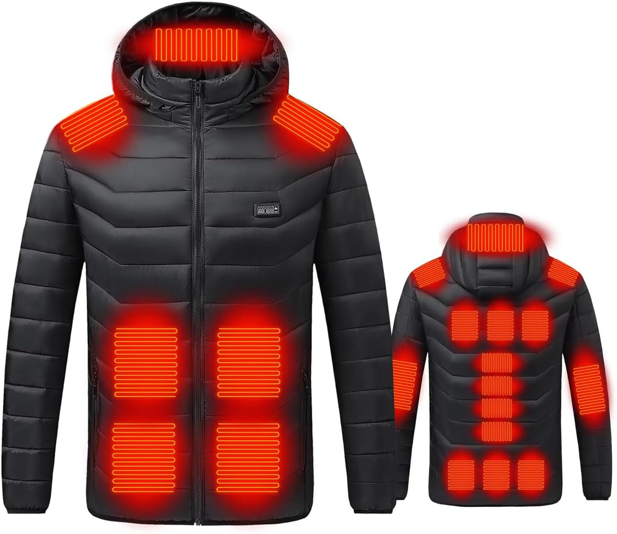 Heated Jacket, Winter Heating Motorcycle Coat, 21 Zones USB Electric Heating Cycling Suit Hooded Windbreaker