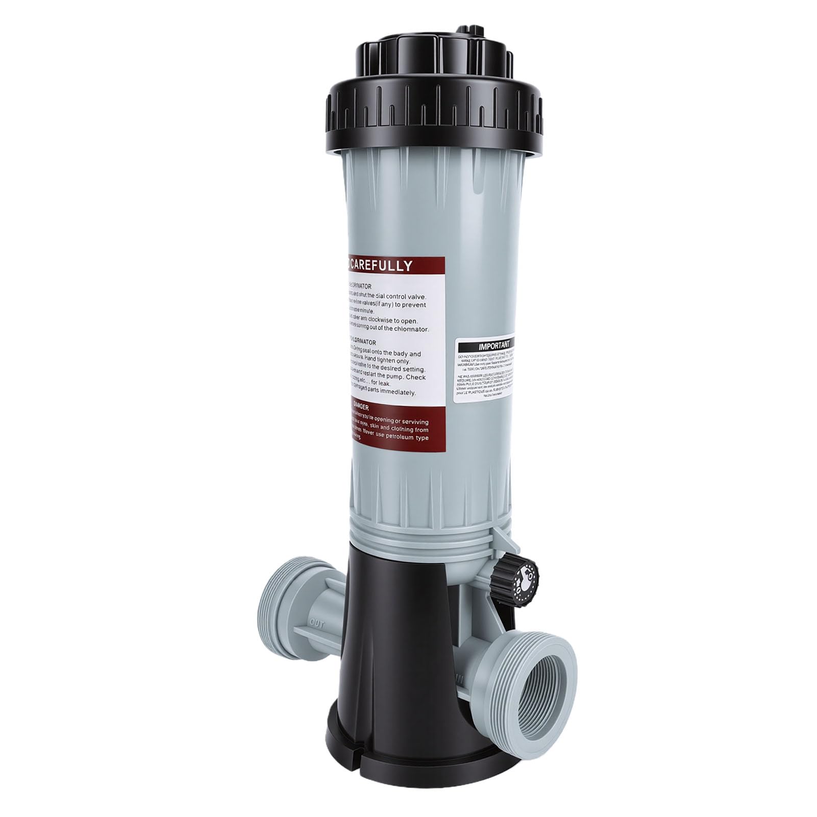 Dosatore Automatico di Cloro per Piscine, in Plastica, con Regolazione del Flusso, per Piscine Interne Ed Esterne, Vasche idromassaggio.