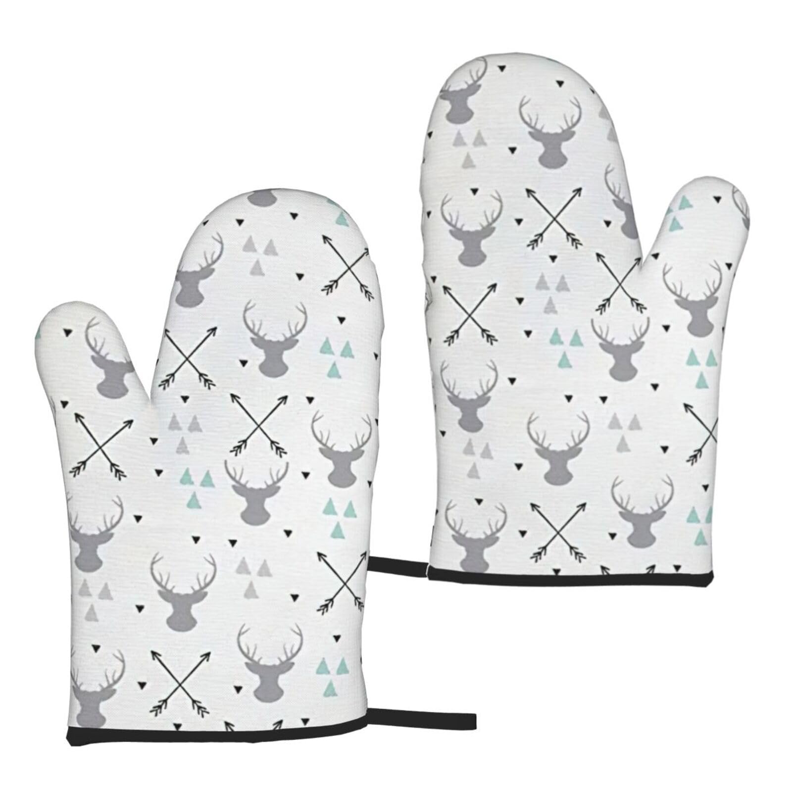 Hunting Arrows Triangles Deer. Print Women Men Universal Fit Heat Resistant Oven Gloves Cooking Grilling Indoor Outdoor