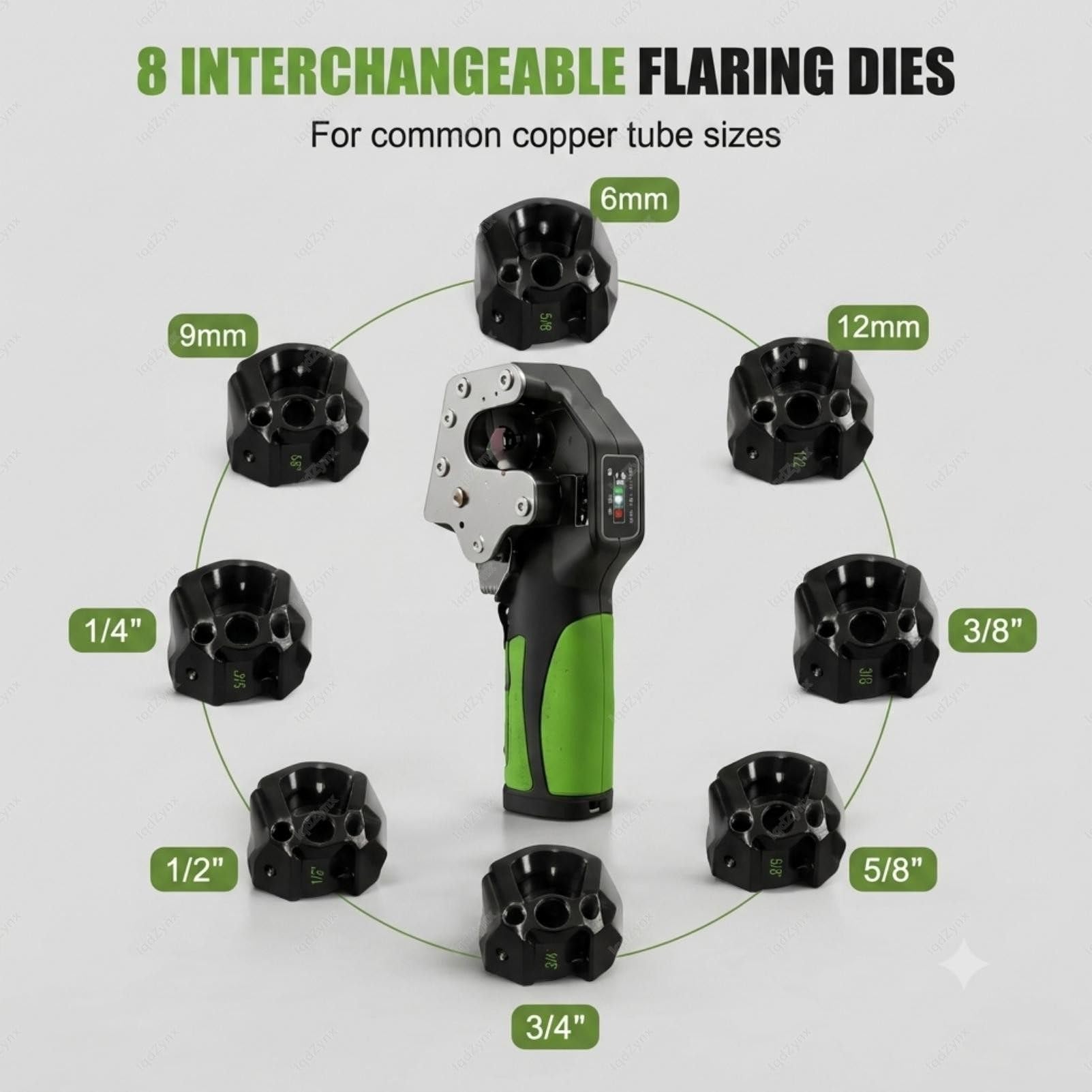 Herramienta para abocardar Tubos de Cobre, Kit expansor de tuberías eléctrico inalámbrico con abocardado de precisión de 45 Grados y batería de Litio Recargable