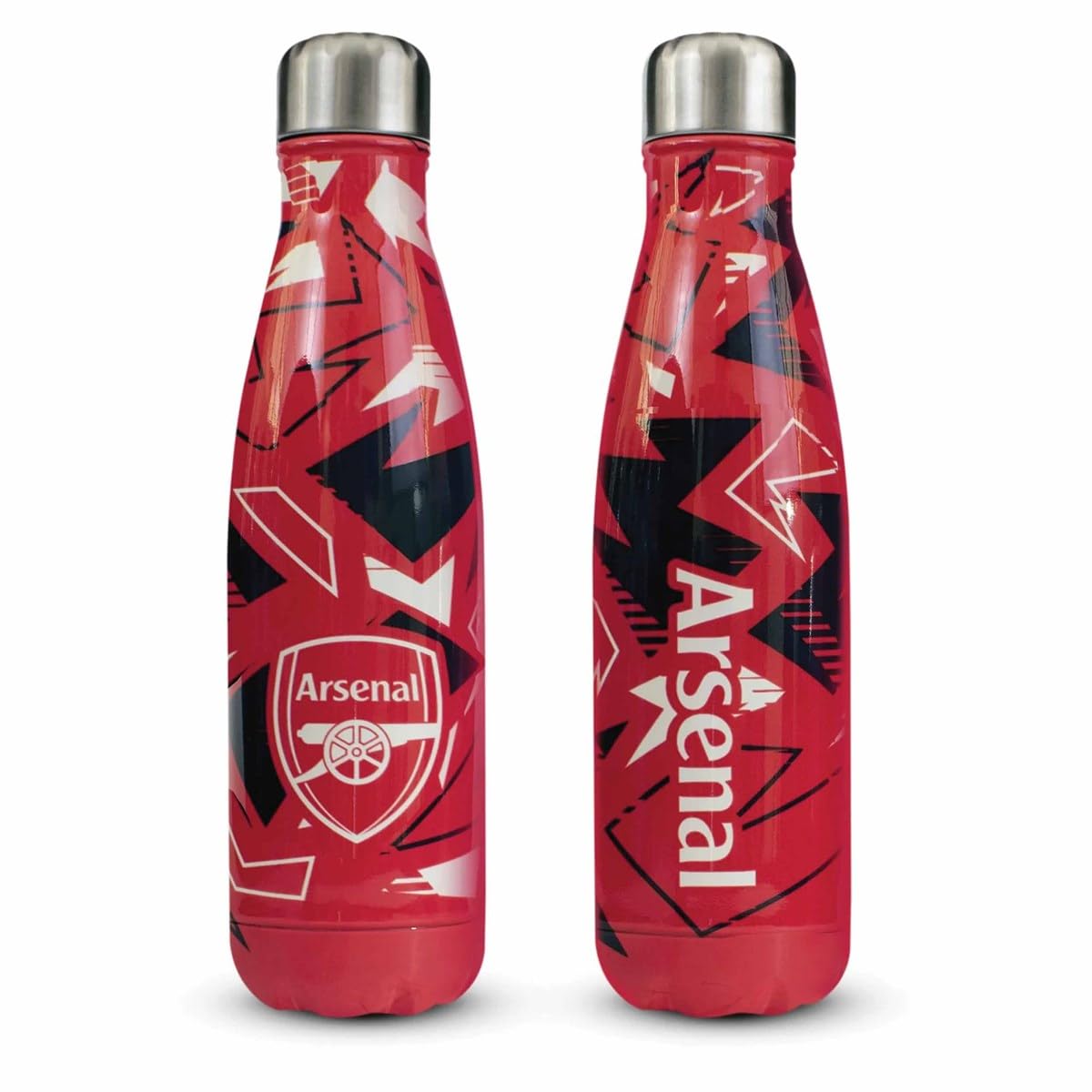 Hy-Pro - Botella térmica oficial de la Arsenal F.C. de acero inoxidable, doble pared, diseño de decoloración, ligera, a prueba de fugas, gran idea de regalo de fútbol