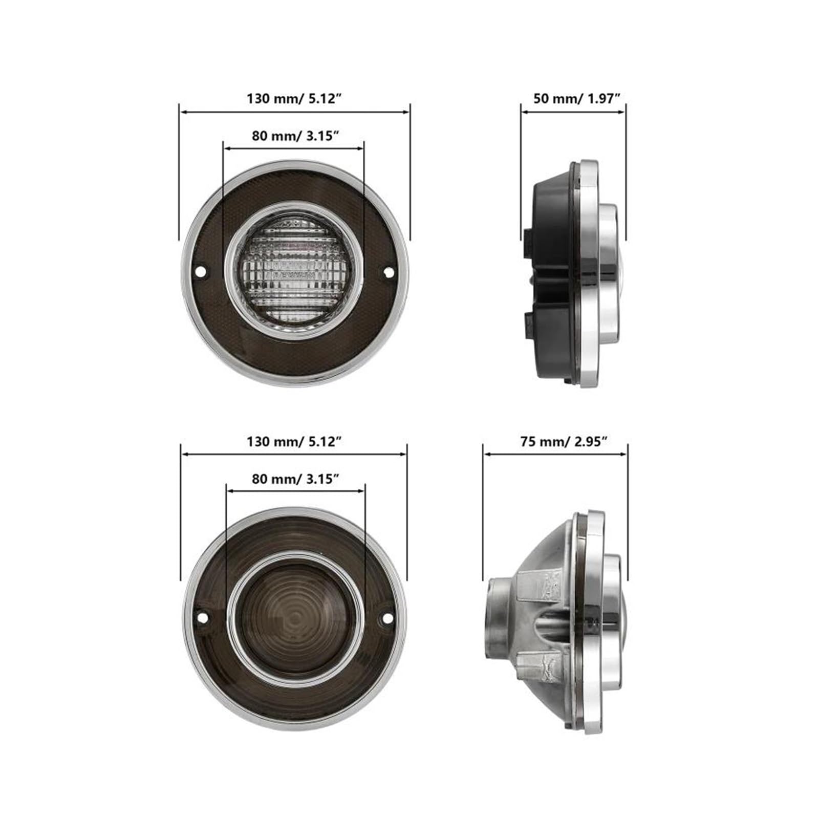 Faro Posteriore PER Corvette C3 1975-1979 4 Pezzi ABS Luci Posteriori Per Auto Freno Posteriore Senza Lampadine Fanale Posteriore Completo(Smoked Shell)