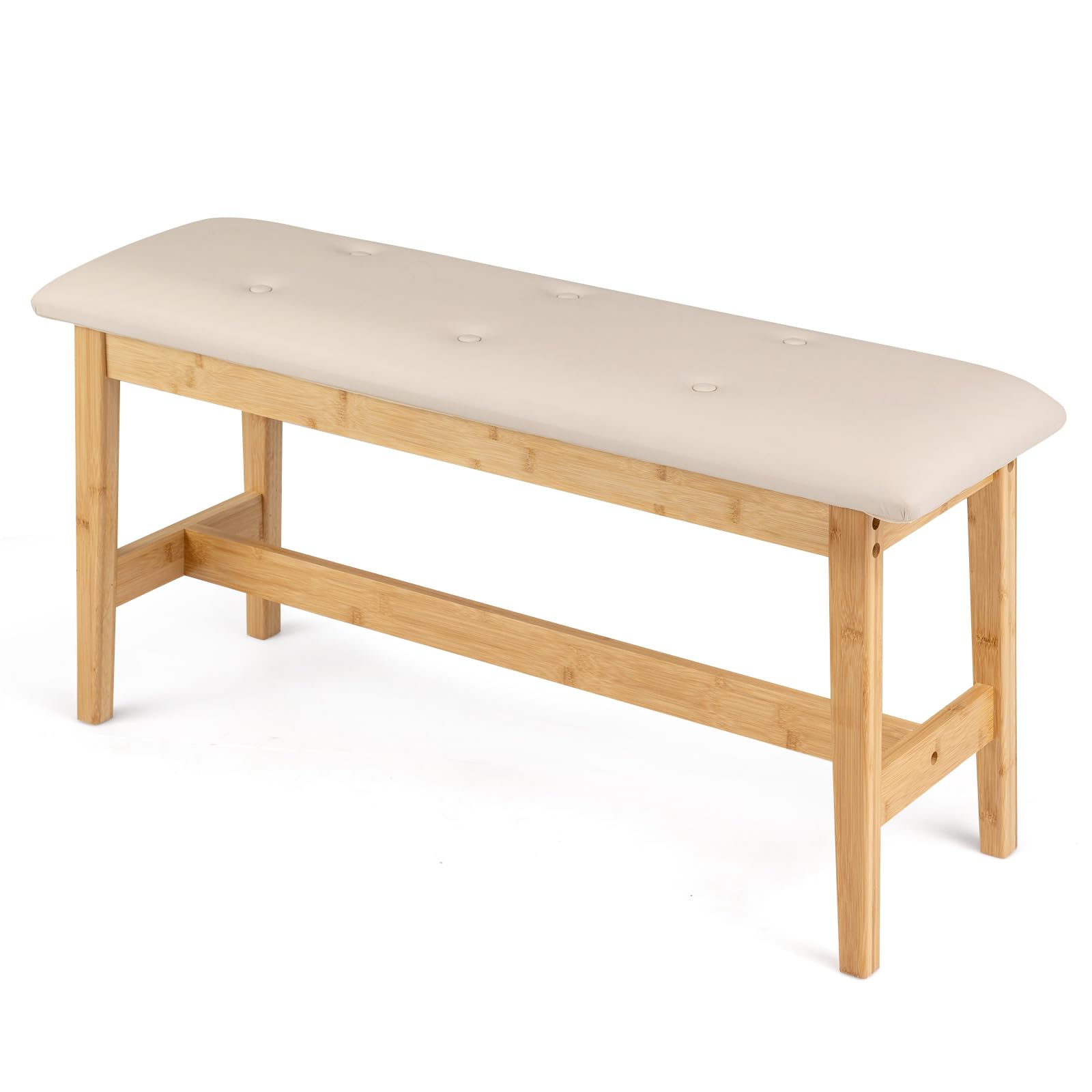 SOARS Banc en Bambou Rembourré Mousse Élastique, Banc d’Entrée 100 X 30 CM