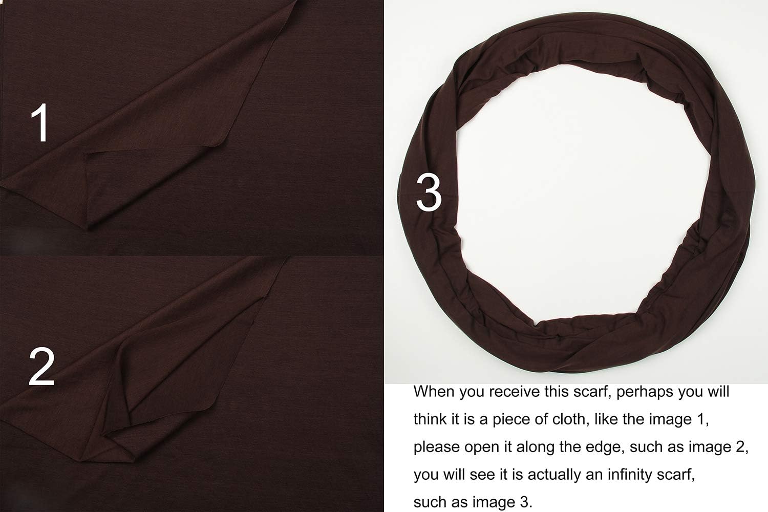 corciova Black Soft Girl Women Infinity Wrap Scarf Stretchy Jersey Knit Sleep Head Circle Scarf Continuous Loop Light Weight - Image 7