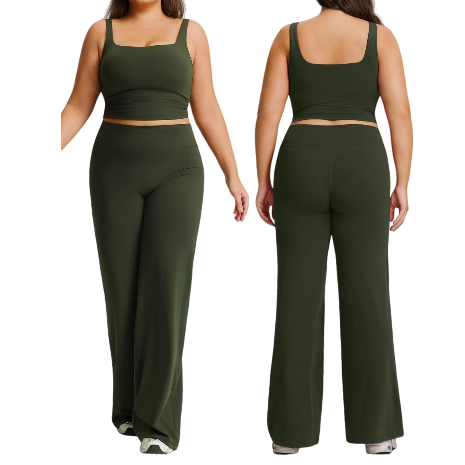 Donne Yoga Allenamento Set 2 Pezzi Vestiti Casual Sport Canotte Reggiseno Canotta Palestra Yoga Pantaloni Leggings Allentati Stretch Pantaloni della tuta