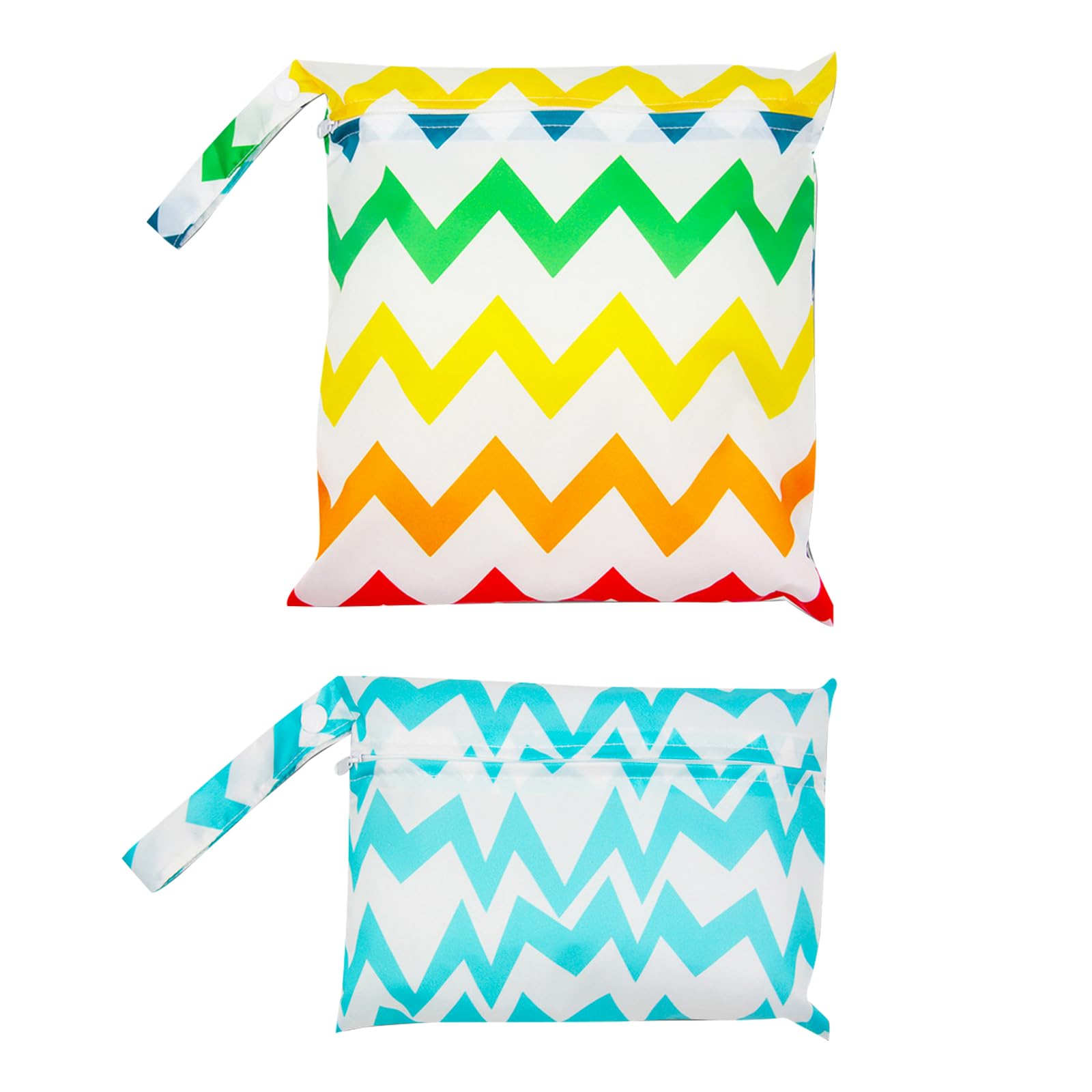2 PCS Wetbag à Fermeture Eclair Etanche Réutilisable Lavable Double Fermeture Eclair Printing Sac à Langer pour Bébé, Sac à Couches, Sac Couches Lavables, Plage Piscine Garderie