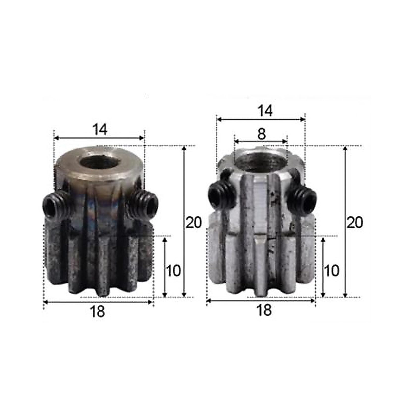 Bevel Gear Pinion Hardware Mechanical Spur Gear Pinion 10T 10Teeth Mod 1.5 M=1.5m Bore 6/8mm Right Teeth 45# Steel Positive Gear CNC Gear Rack(6mm)