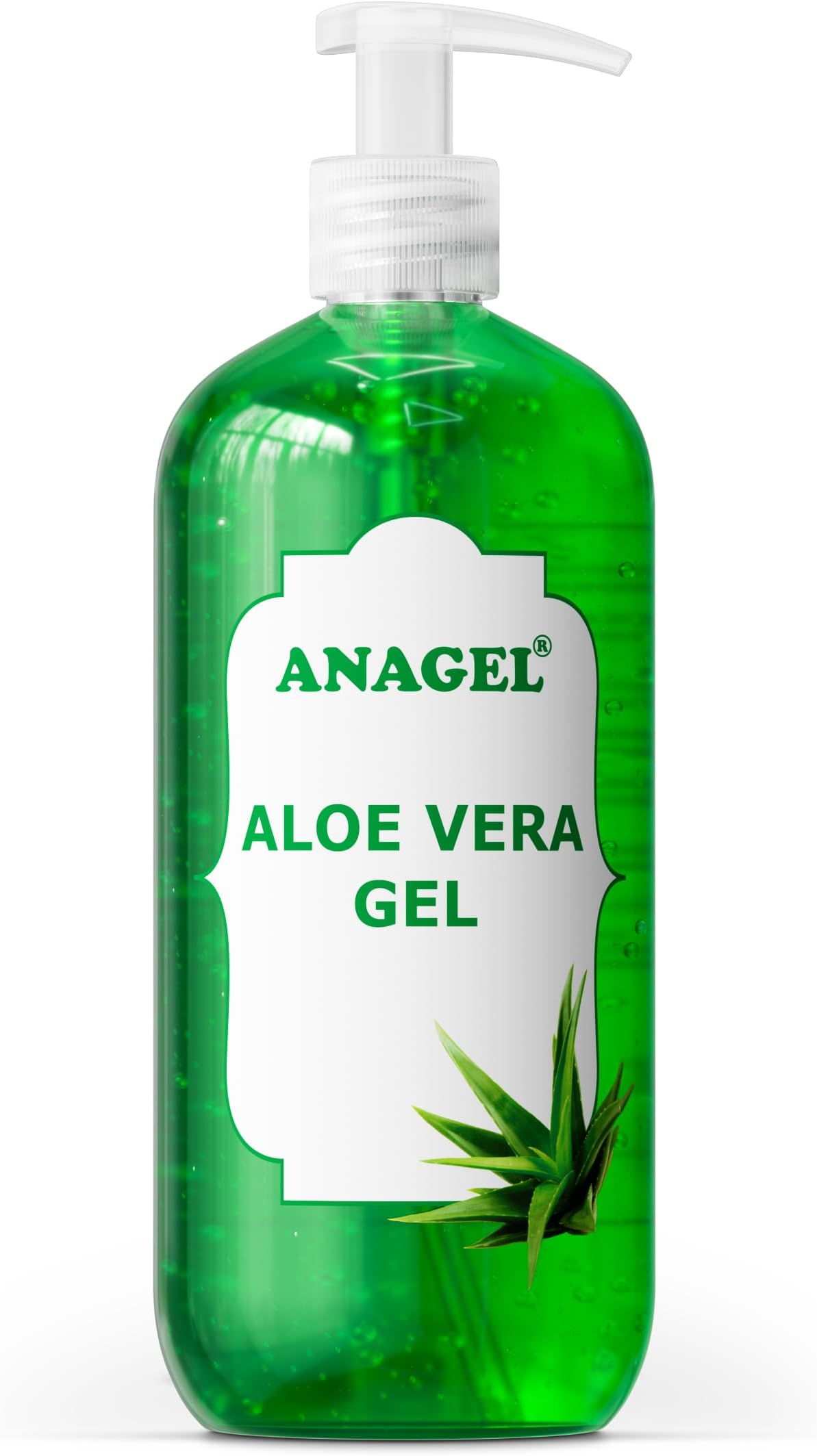 Aloe Vera Gel with pump dispenser - Natural skin treatment after sun, hair removal, shaving etc (500ml)