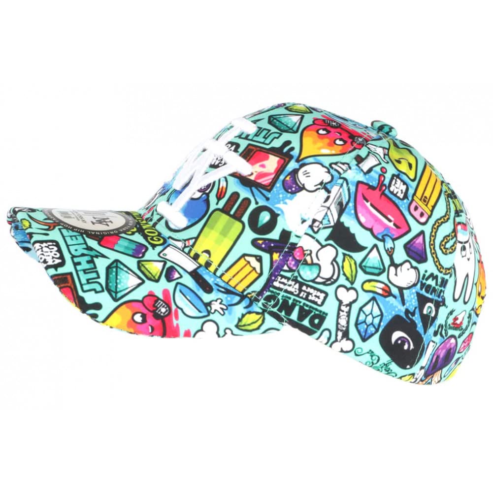 Hip Hop Honour Casquette NY Turquoise et Blanche Streetwear Design Baseball Lisky