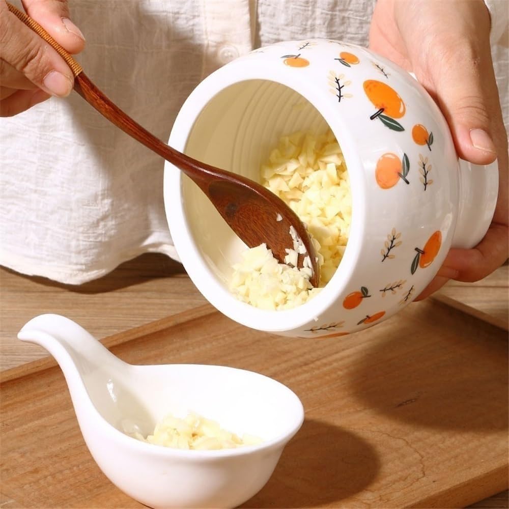 Keramik-Mörser- und Stößel-Set, Hochtemperatur-Steinmühle, Schüssel for Küchenkräuter, Gewürze, Knoblauch