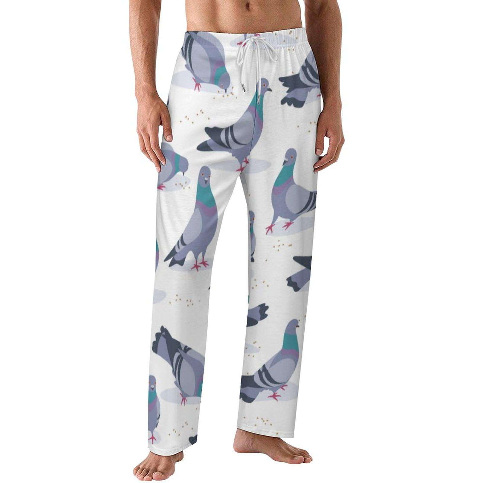Bluish Pigeons Sleeping Pajama Pant for Men Casual Lounge Pocket Drawstring Sleepwear Sleep Pants M