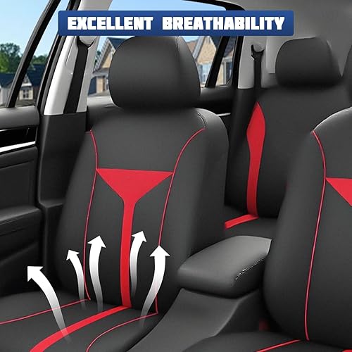 Miniatura 6 de Juego completo de fundas de asiento de automóvil, transpirable, lavable, funda de asiento delantero y trasero con cremallera para perros y niños,