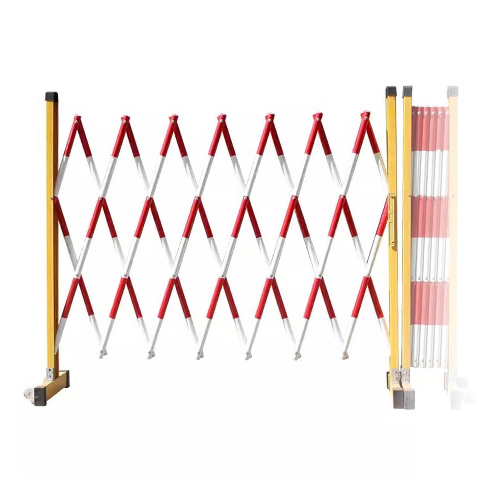 Expandable Mobile Barrier Retractable Traffic Fence, Retractable Metal Mobile Fence Door, Safety Temporary FRP Roadblock Fence, School Parking Lot Highway Shopping Mall Traffic Fen（H120CM+L200cm）