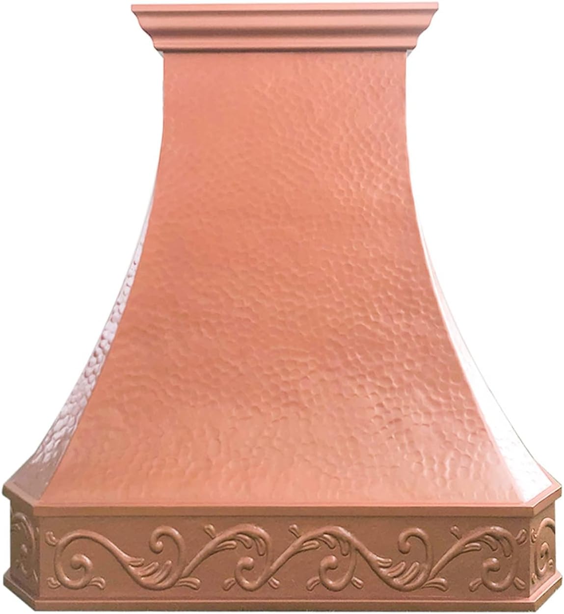 CT Copper Tailor Copper Vent Hood Wall Mount,54'' W,48''H,1260 CFM Exhaust Fan,Stainless Steel Vent,LED Light,Dishwasher-Safe Baffle Filters,Light Hammered-Penny Patina,VH3A