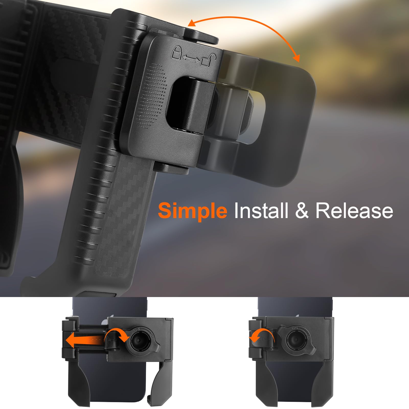 Uchwyt na telefon komórkowy na motocykl, uchwyt na telefon komórkowy na kierownicę roweru, uniwersalny uchwyt na telefon komórkowy obracany o 360°, uchwyt rowerowy na smartfon