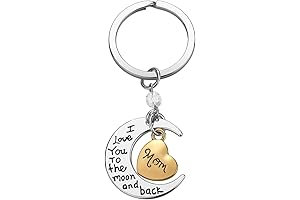 Mom I Love You to the Moon and Back Keychain - Mother Daughter Gifts