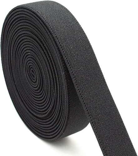 Miniatura 9 de Banda elástica de costura de 1 pulgada por 5 yardas color gris tejido de sarga de doble cara