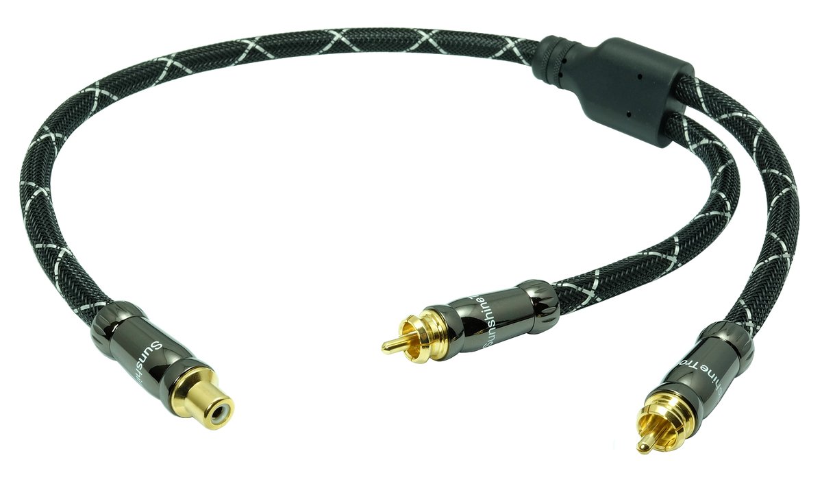 3 m BlackLine Subwoofer-Kabel + Subwoofer Y-Adapter