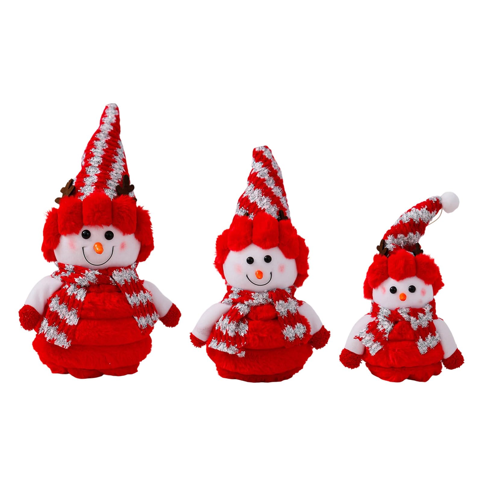 Decoración de muñeco de nieve de Navidad con algodón duradero para el hogar, oficina, vacaciones, fiesta, festival, festival, muñeco de nieve, adorno de peluche para fiestas de invierno, material de