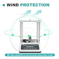 Vista 7 de JOANLAB Balanza analítica digital de 0.1mg x220g balanza analítica automática de calibración interna de laboratorio de precisión con puerto serie