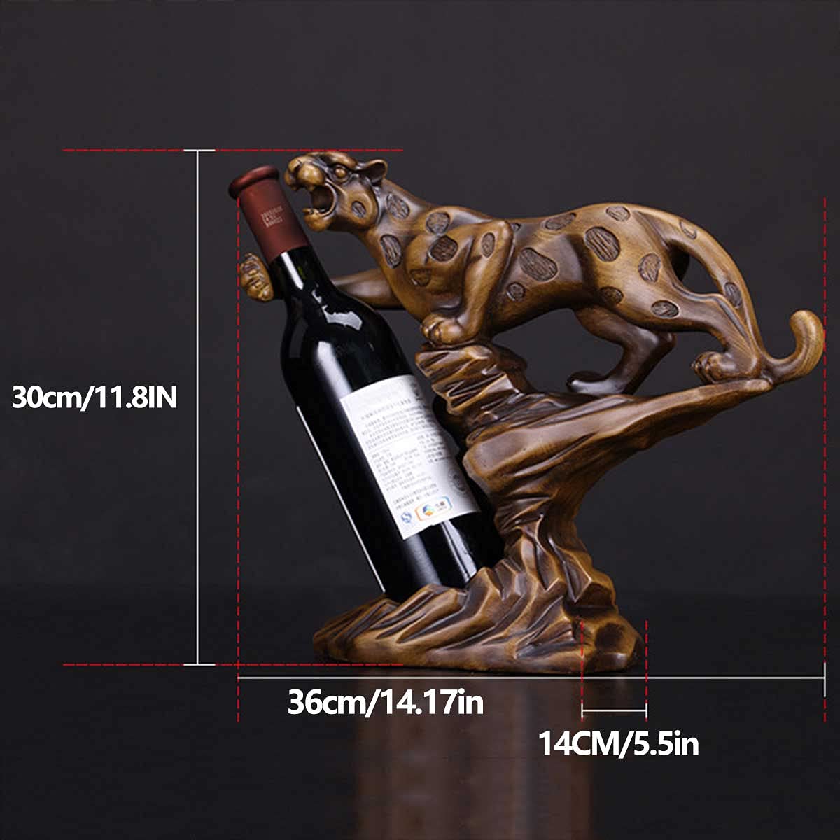 Estantería De Botellas De Vino Sculpture Leopard Animal Botelleros Vino Madera Creatividad Resin Wine Rack Champagne Storage Botelleros Decoración De Fiesta Regalo