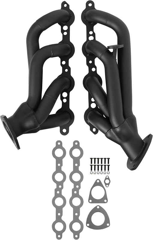 Shorty Headers Flowtech 91835FLT Pretos para Chevrolet/GMC 4.8L, 5.3L e 6.0L – Kit