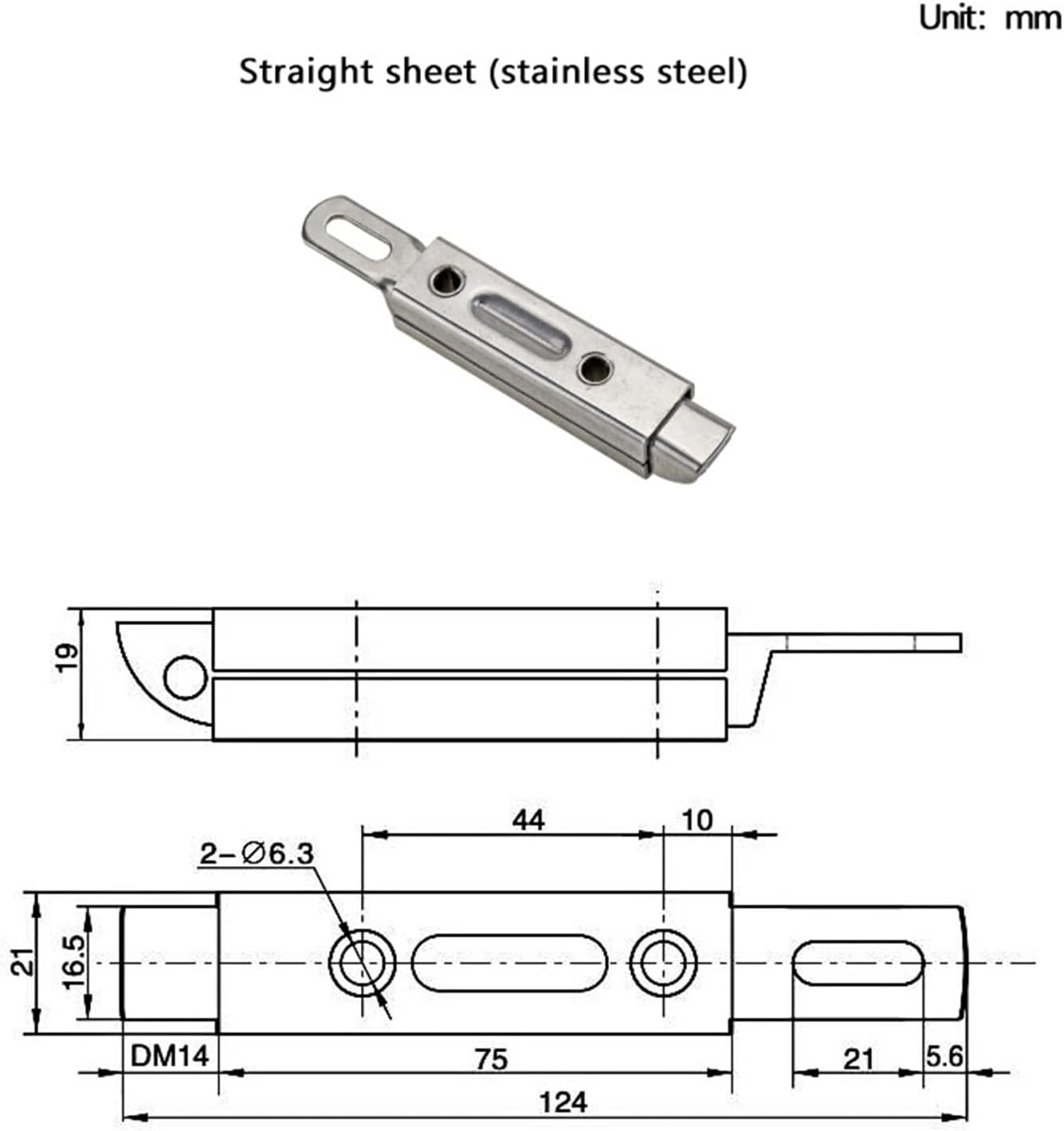 Stainless Steel Or Iron Pull Type Automatic Spring Industrial Door Bolt Hidden Bolt Lock 1Pcs(Straight-304 SS)