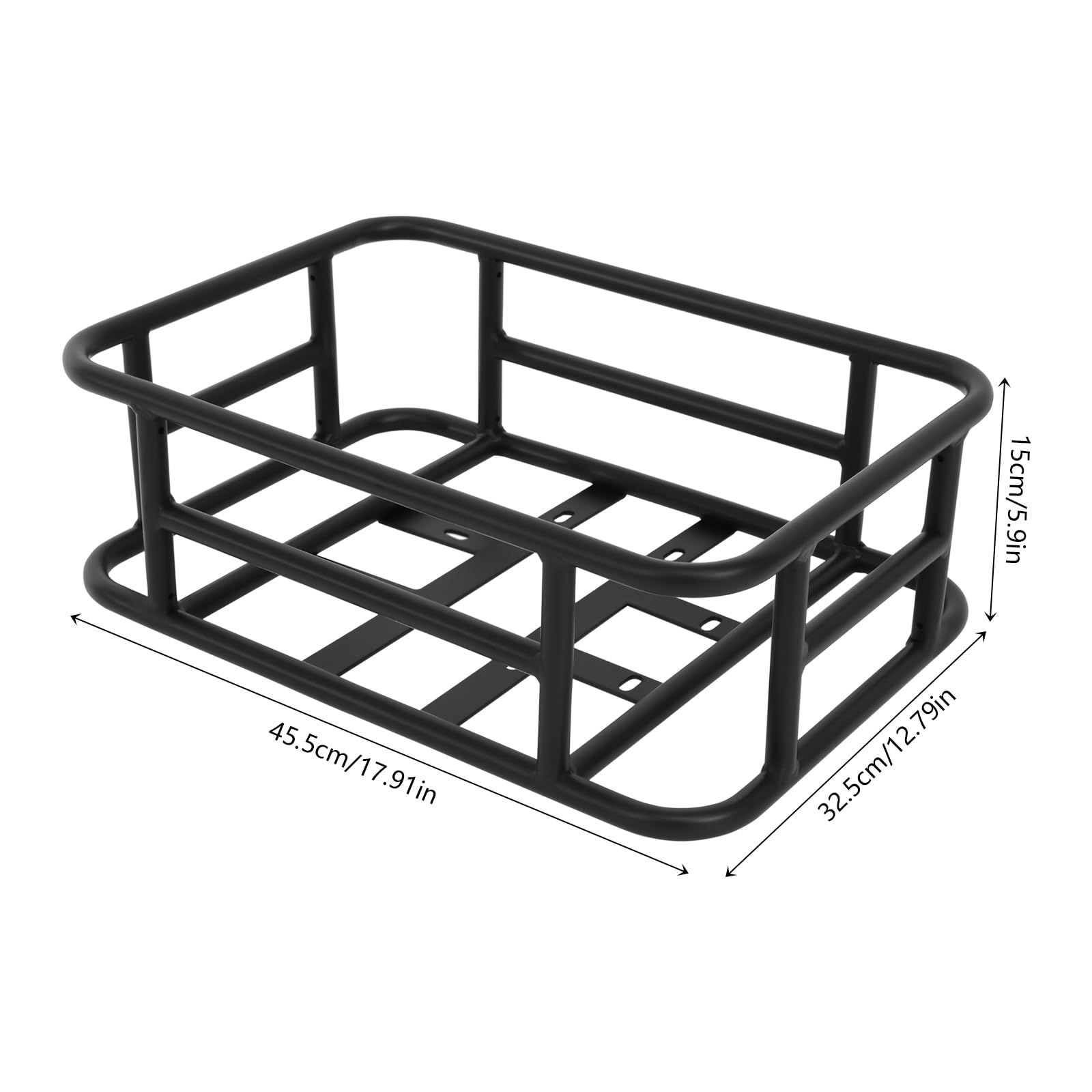 Cestino da bicicletta in ferro nero, anteriore e posteriore, per la maggior parte delle biciclette con portapacchi, può essere utilizzato anche come cestino per la casa