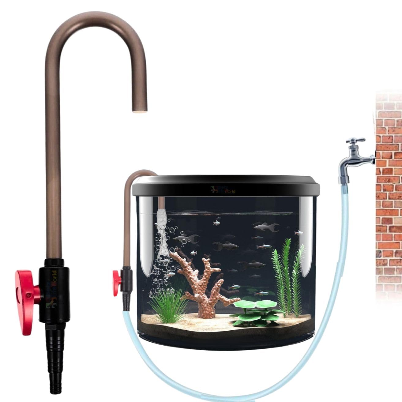 VAYINATO® Aquarium Fish Tank Black Water Refilling J Pipe with ON- Off Knob Suitable by Petzlifeworld (B09WDK3RLG) Amazon Price History, Amazon Price Tracker