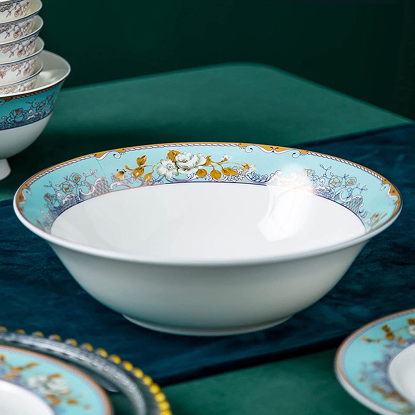 Zestaw obiadowy, 28-elementowy zestaw obiadowy z porcelany kostnej, dla 6 osób, zestaw obiadowy z białej porcelany, nietłukący, nowoczesna zastawa stołowa, w tym tal,