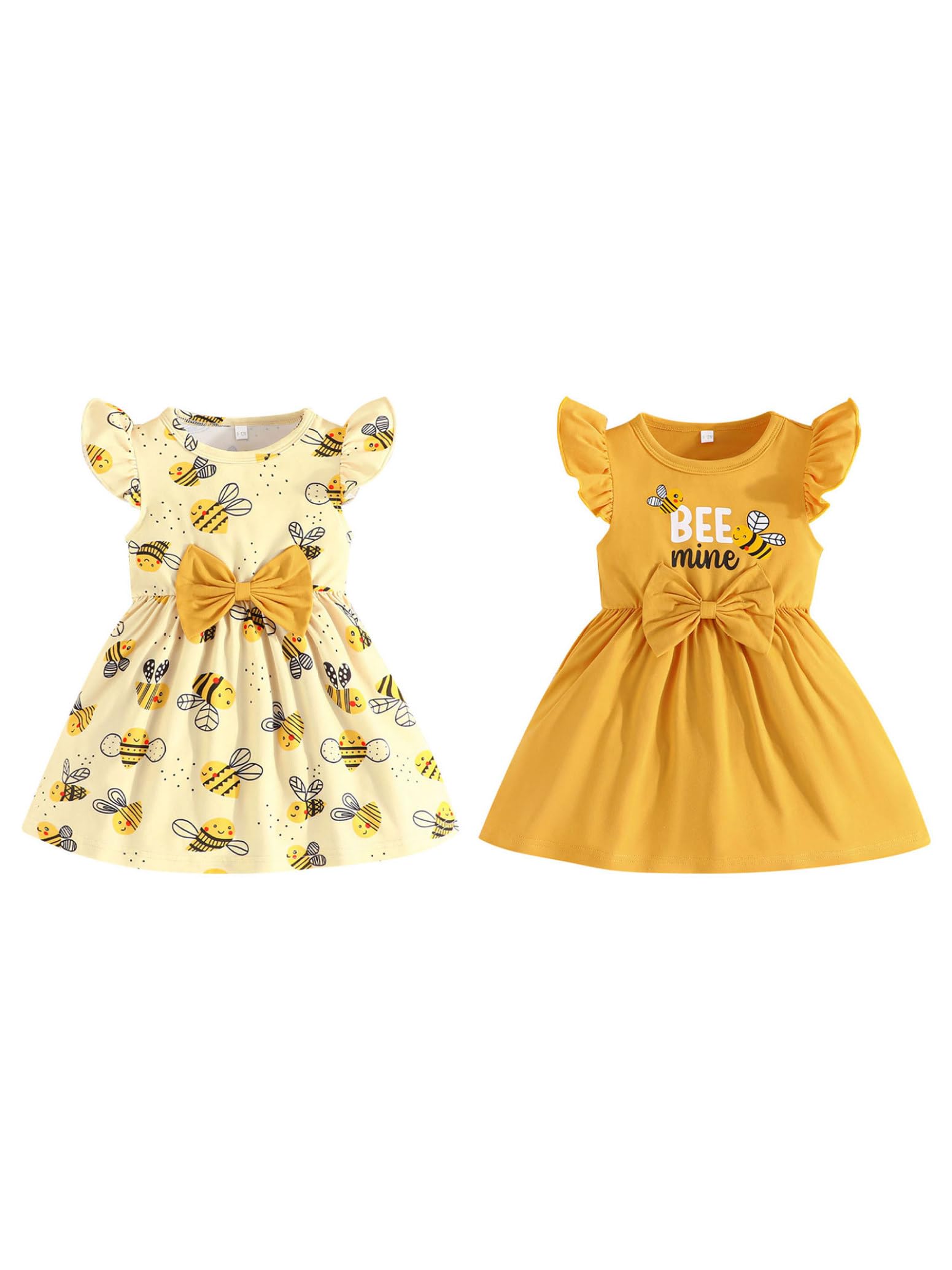 inlzdz Vestido De Primavera Bebés Niñas 2Pcs Vestido Floral De Algodón Manga con Volantes Vestido Verano Casual Chica Vestido Fiesta Ceremonia