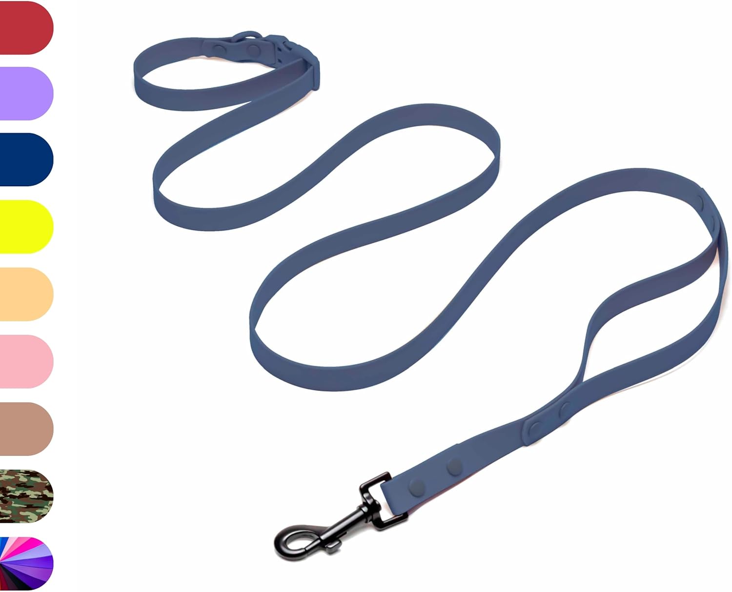 Heavy Duty Hands Free Dog Leash for Medium to Large Dogs for Comfortable Running, Jogging Walking | Dual D-Rings | Soft Padded Traffic Handle | Both Ends 360 Rotating Carabiners (Leash Length 7.7 ft)